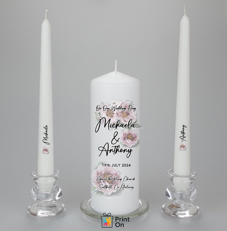 Wedding Candle - Faded Floral