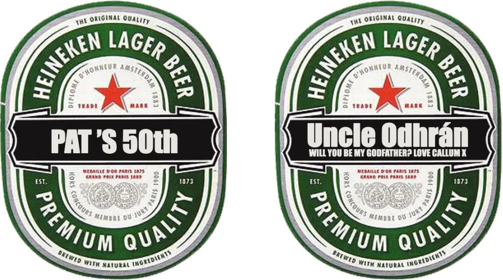 Custom Heineken Labels (4 pack)