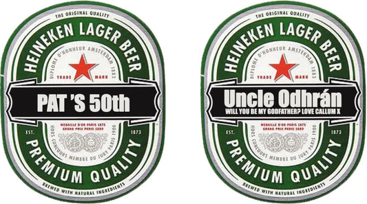 Custom Heineken Labels (4 pack)