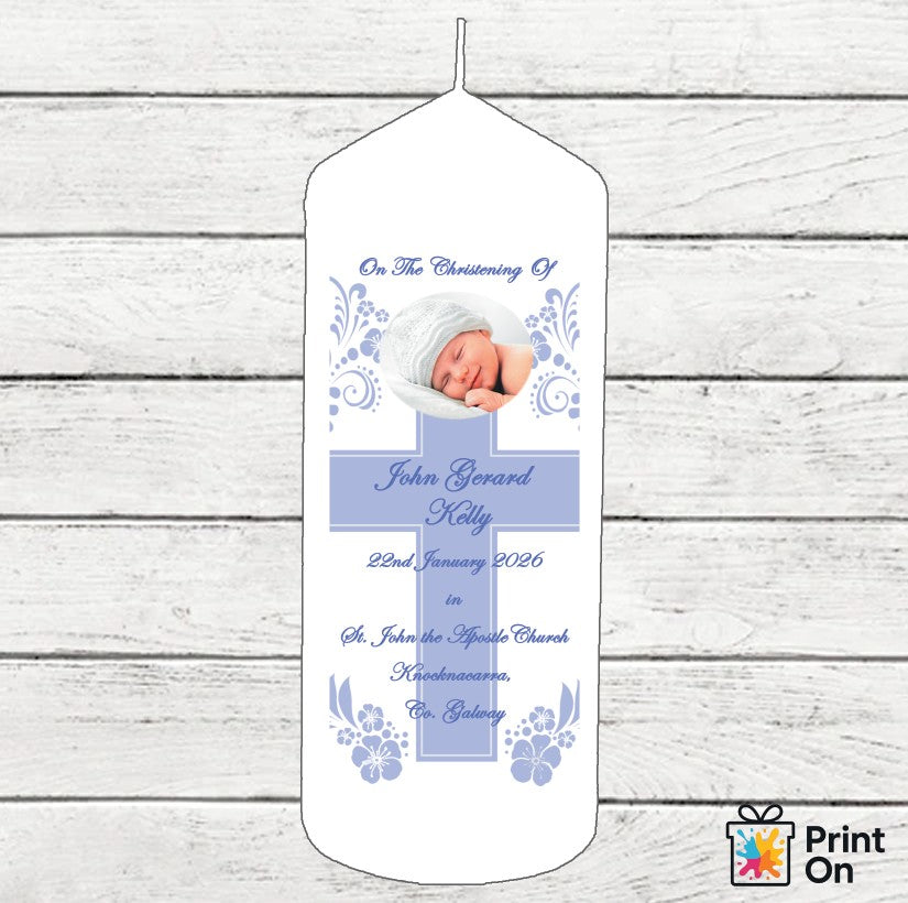 Christening Candle - Full Cross