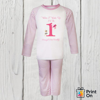 When I Wake Up PJs - Pink Stripe - Fairies