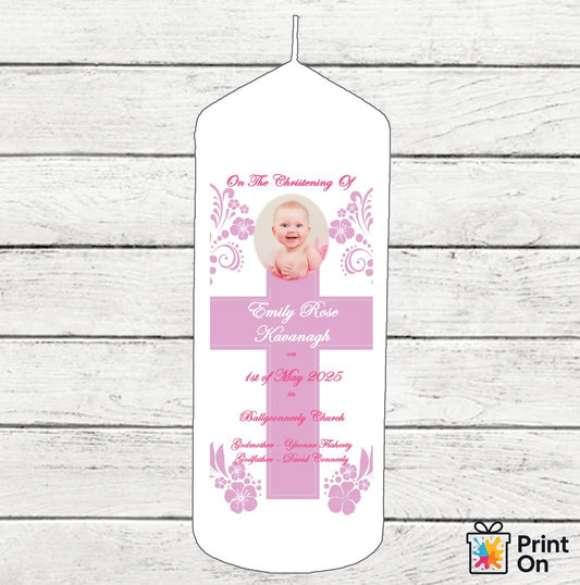 Christening Candle - Full Cross