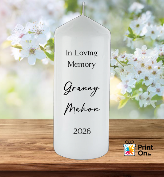 Memorial Candle - text only