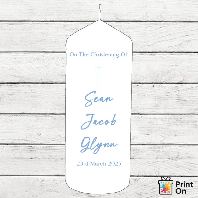 Christening Candle - Single Cross