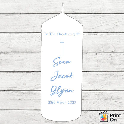 Christening Candle - Single Cross