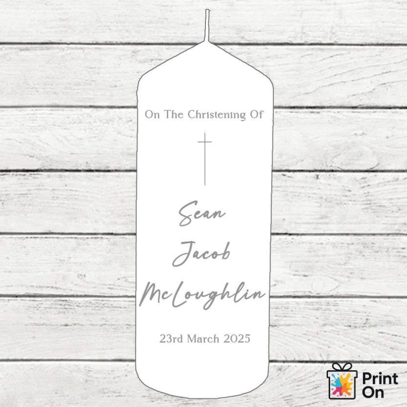 Christening Candle - Single Cross