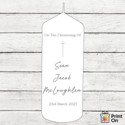 Christening Candle - Single Cross