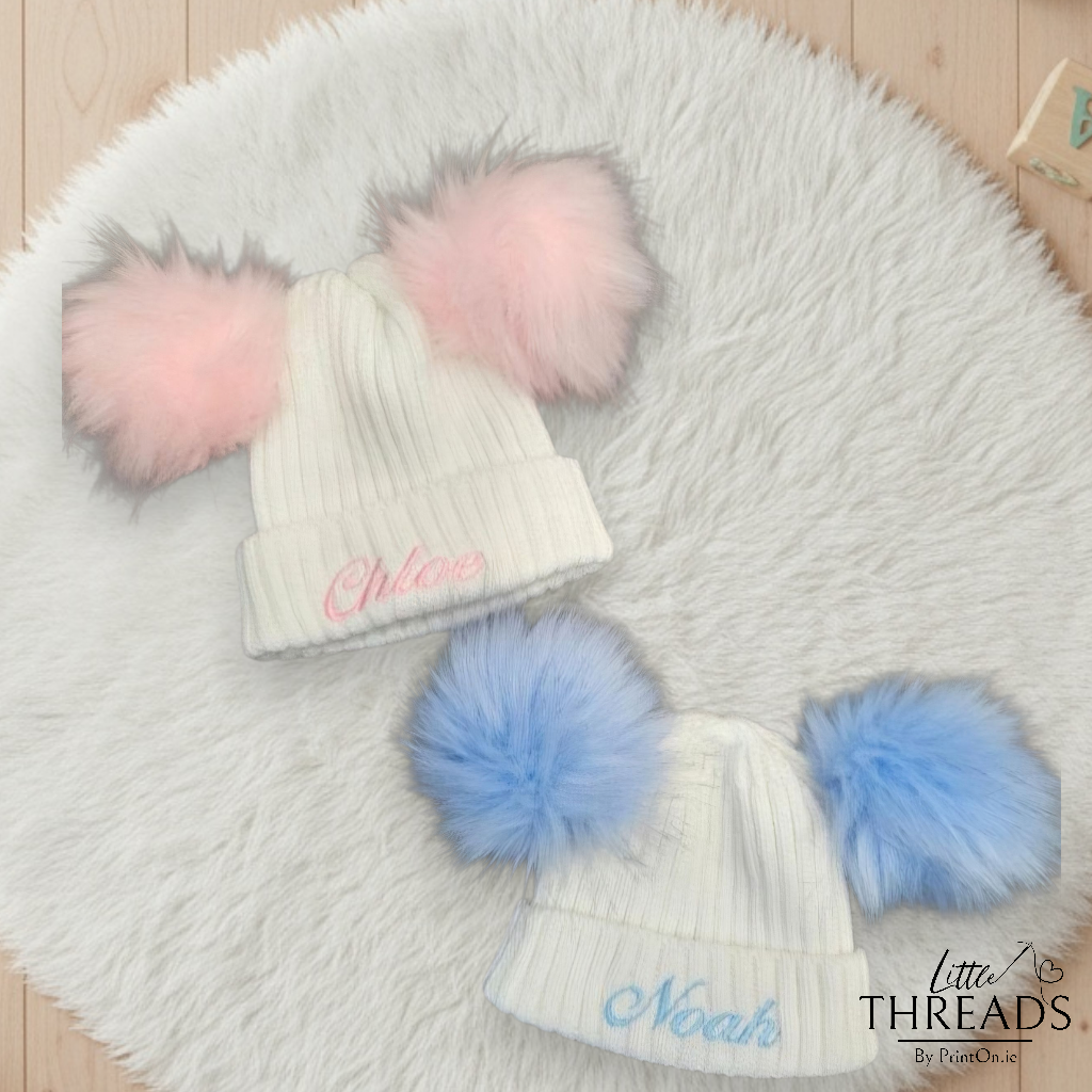 White Fluffy Double PomPom