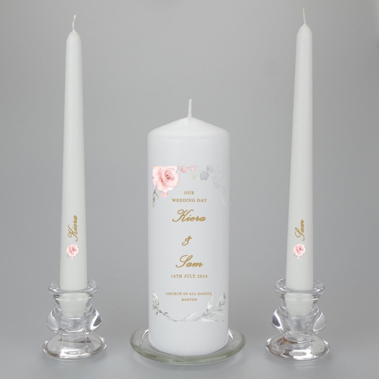 Wedding Candle Set 2024 Designs Print On Galway   Pink Blossom 