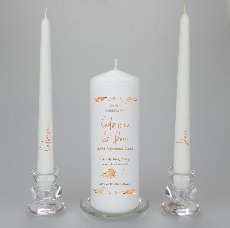 Wedding Candle Set 2024 Designs Print On Galway   Rustic Leaves 